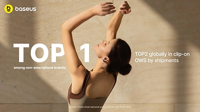 Baseus Retains No. 1 Position Among Non-Smartphone Brands in H1 2026 Clip-On OWS Shipments