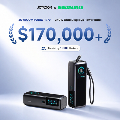 JOYROOM PODIX 240W Power Bank Wraps Up Blockbuster Kickstarter Campaign with Over $170,000+ Raised
