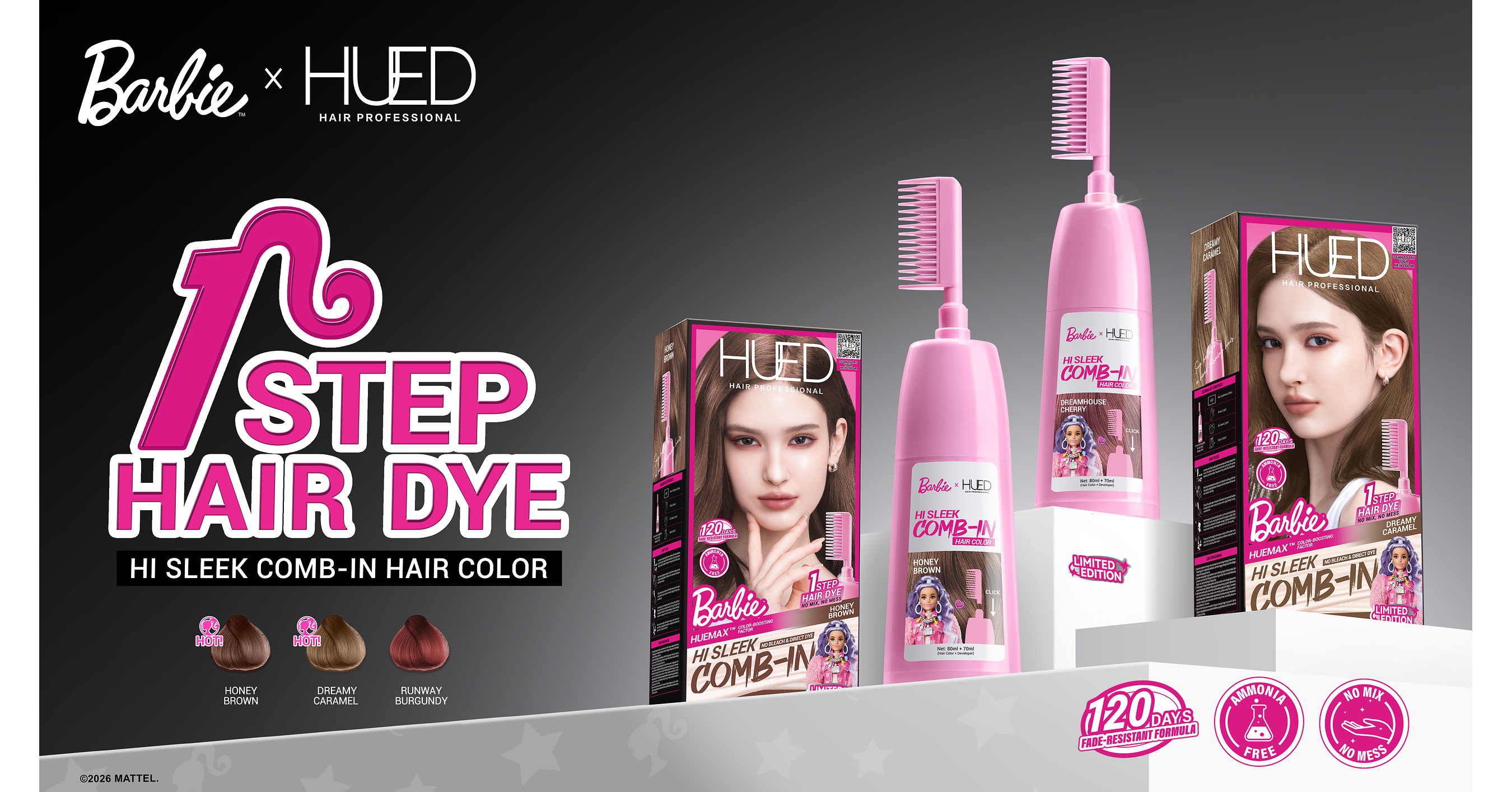 HUED Hair Professional × Barbie™ Hadirkan Koleksi Warna Rambut Edisi Terbatas "HUE in Pink" untuk Gaya Rambut yang Ekspresif
