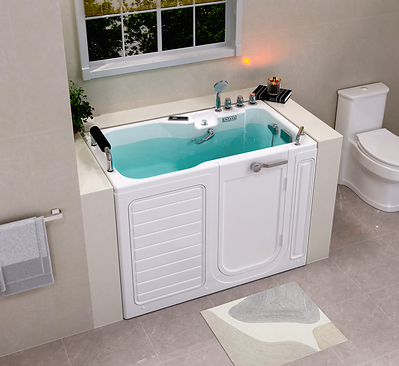 Empava’s walk-in tub combines modern design with accessible features, including an outward-swinging door, low step-in threshold and built-in seating for a safer, more comfortable bathing experience.