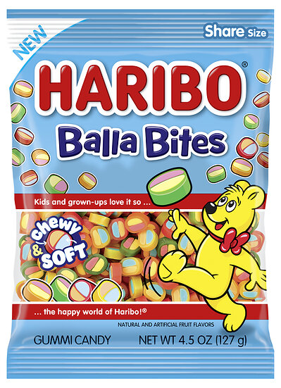 New HARIBO Balla Bites deliver a playful multisensory experience with two distinct textures and three fruity flavors in every small, poppable piece.