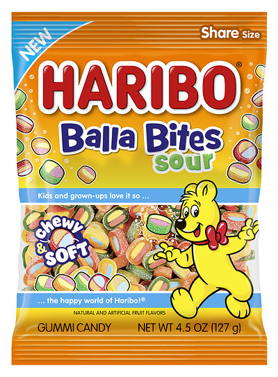 HARIBO Balla Bites Sour put a tangy twist on the new Balla Bites experience, combining a chewy outer layer, soft center and three fruity flavors in poppable every bite.