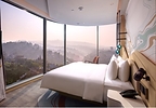 Ketarangan - Hotel Indigo Bandung - Pemandangan dan salah satu kamar Corner Suite