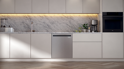 LG Fit & Max dishwashers feature a flush-fit design that helps maintain the clean, continuous lines of the surrounding kitchen cabinetry and offer the 1-hour Wash & Dry cycle as well as AI SenseClean™, which detects the soil level of each load to automatically optimize cleaning effectiveness.