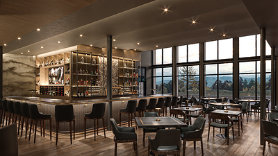 The dining room at Maxwell’s, a reimagining of Topnotch Resort's existing all-day restaurant, The Roost. 