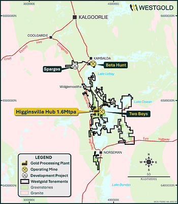 Figure 4 – Southern Goldfields Project Area (Higginsville hub)