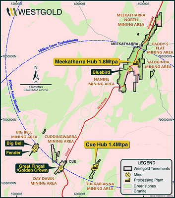 Figure 2 - Murchison Project Areas (Meekatharra and Cue hubs)