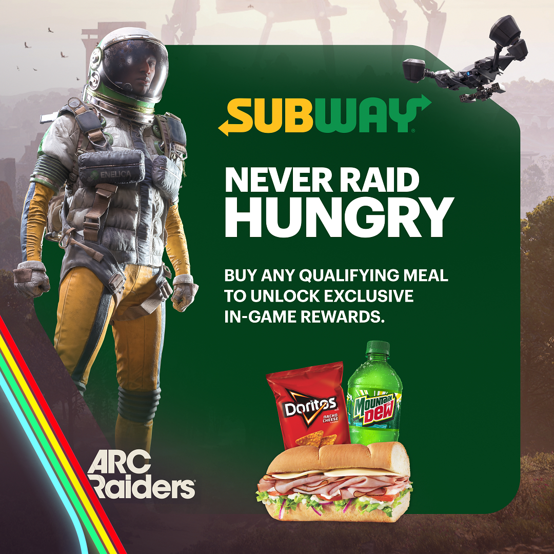 Subway® and Embark Studios Announce Exclusive Gaming Partnership for ARC Raiders Ahead of Frozen Trail Release