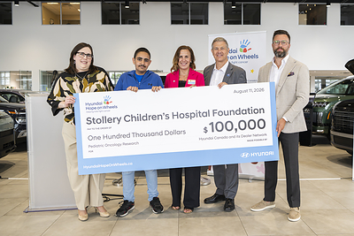 Hyundai Hope on Wheels brings hope back to Western Canada, delivering $650,000 to help children fight cancer