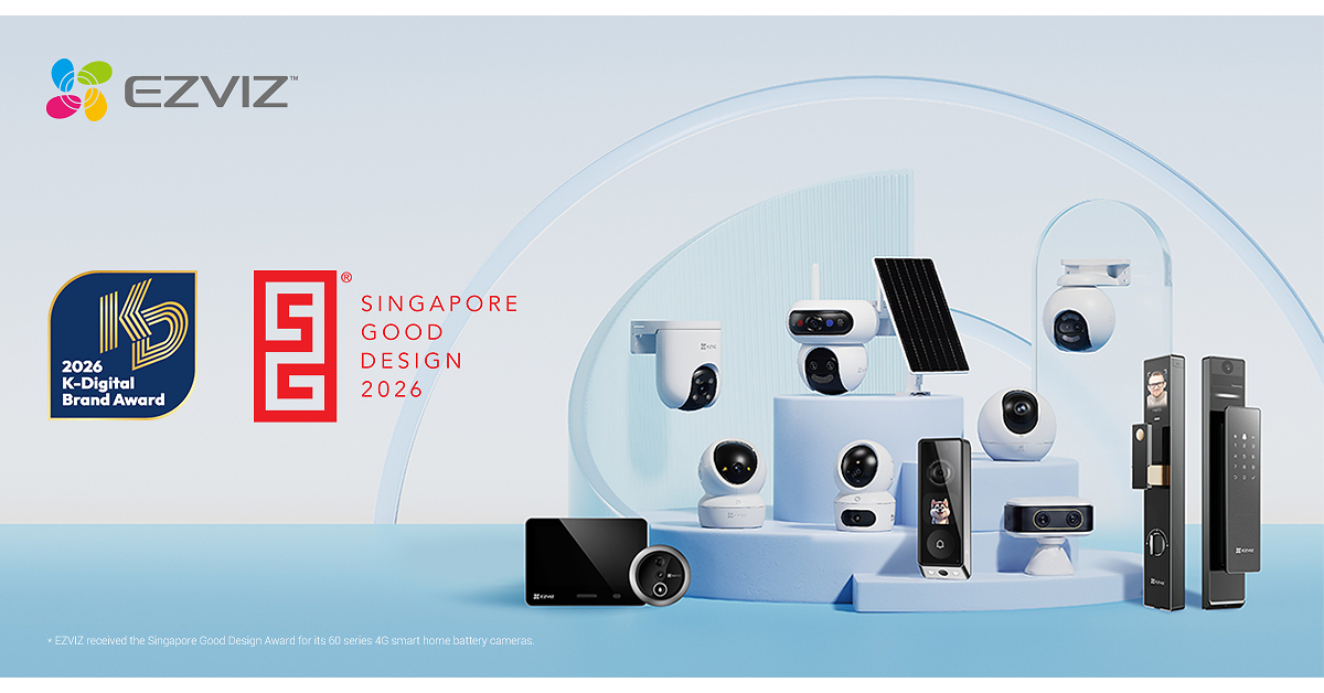 Diberi penghargaan oleh K-Digital Brand Award dan Singapore Good Design Award, EZVIZ kembali menegaskan kepemimpinannya dalam inovasi produk dan teknologi