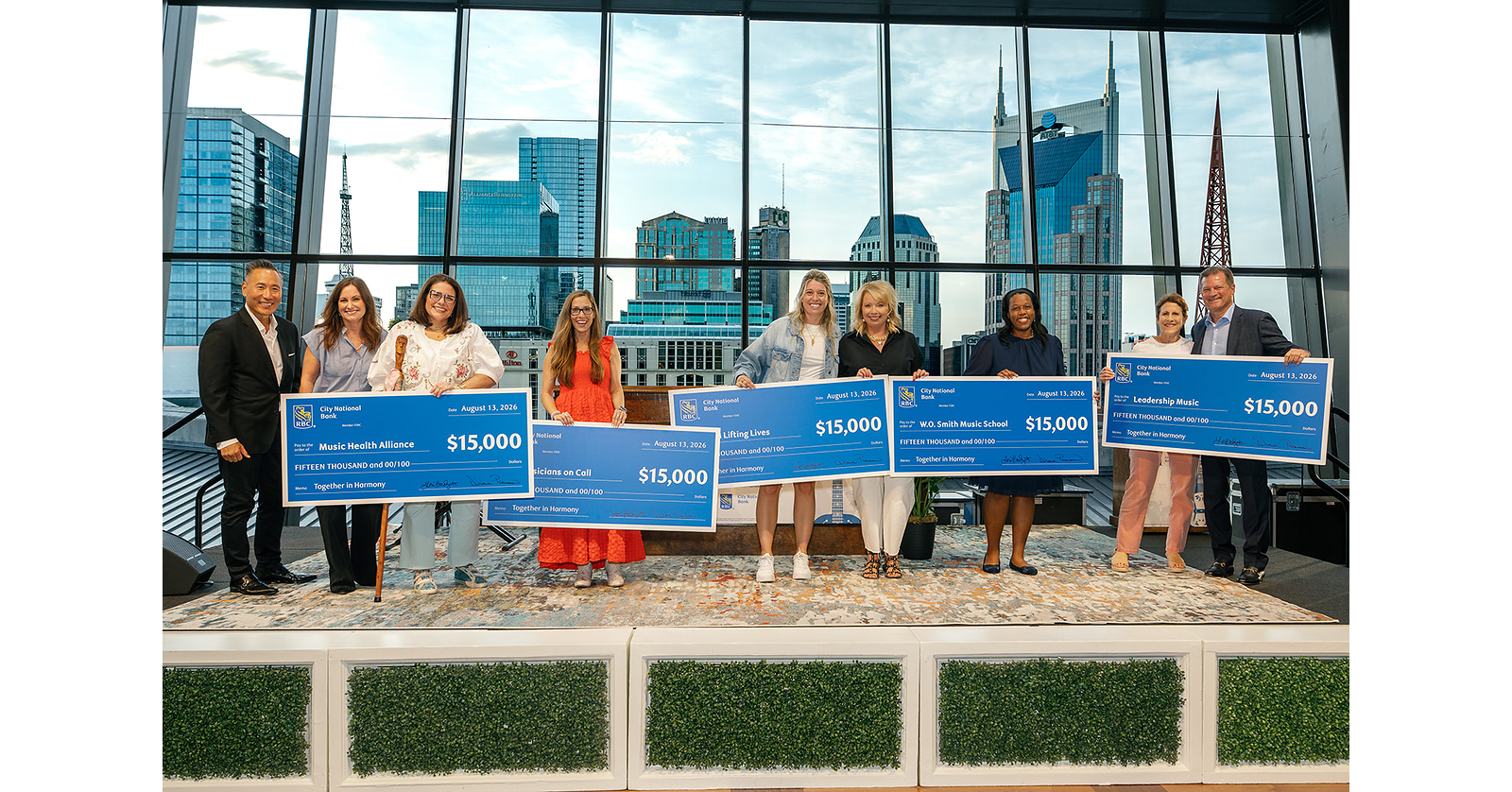 City National Bank Celebrates 15 Years of Serving the Nashville Entertainment Industry with Six $15,000 Grants to Nashville Nonprofits