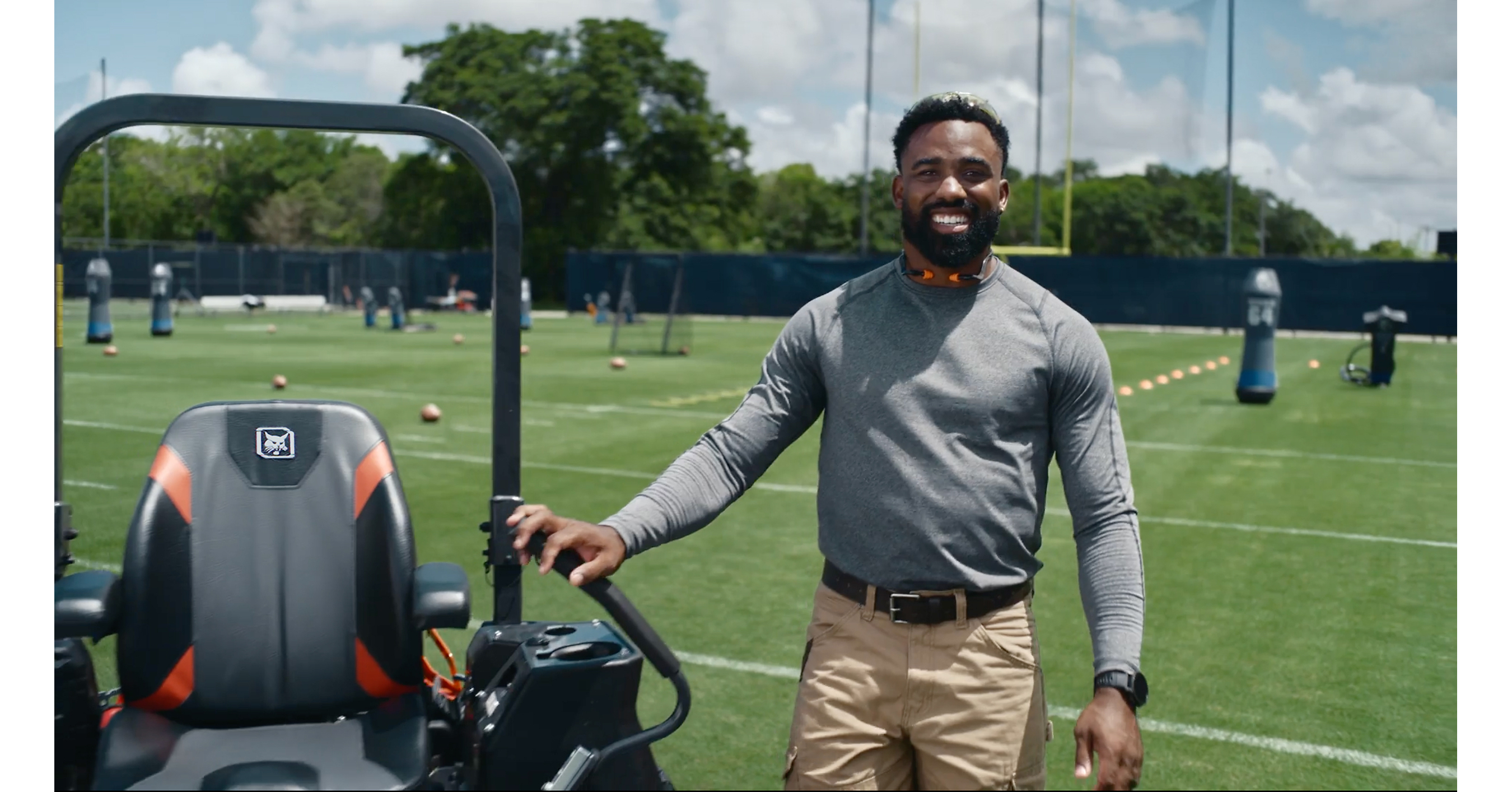 Star Running Back Raheem Mostert Returns to His Landscaping Roots in New Campaign with Bobcat Company