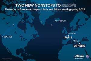 Alaska Airlines announces new nonstop service to Athens and Paris, connecting Seattle to more of the world