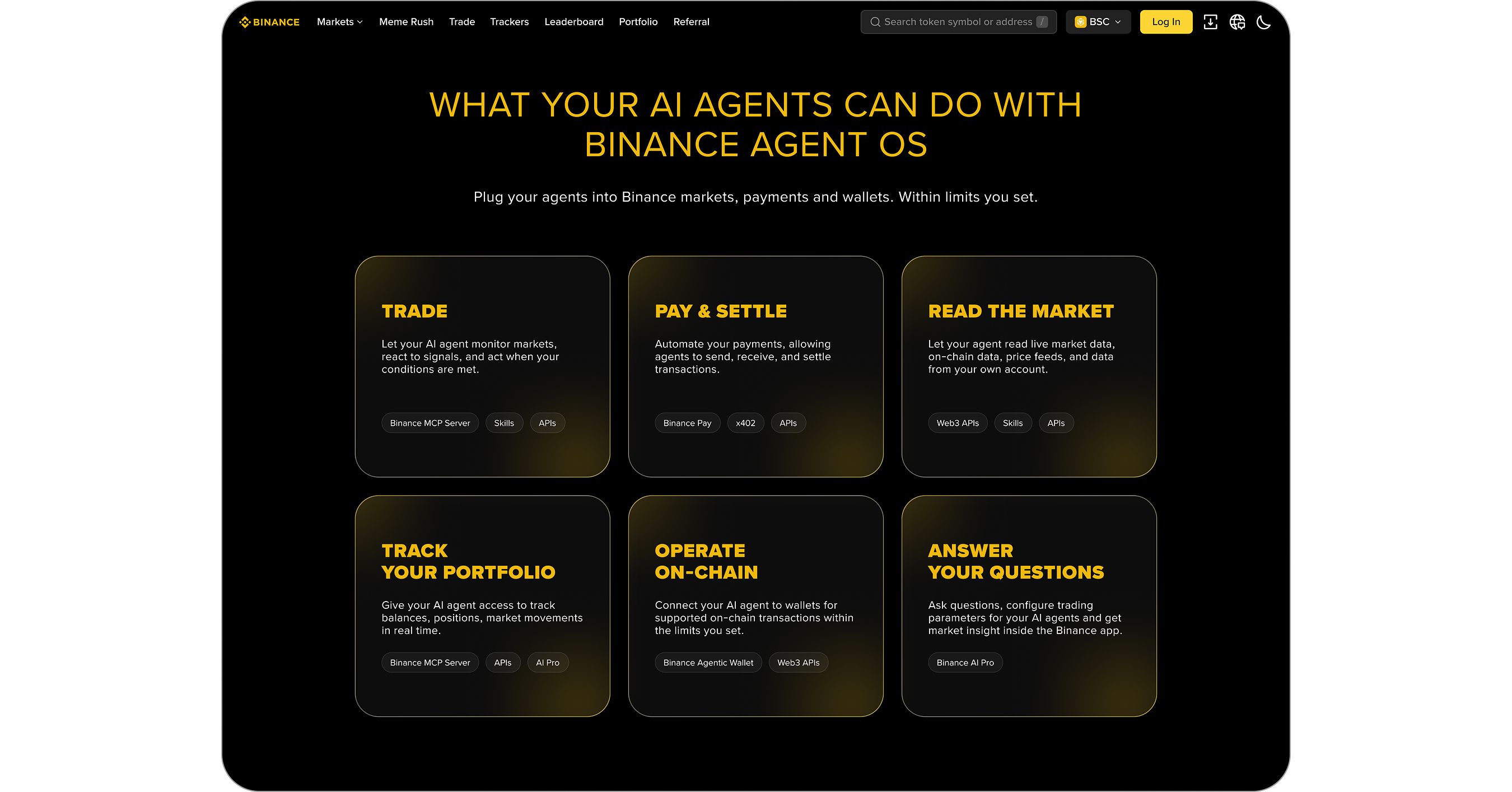 Binance Agent OS announcement graphic