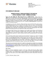MEREN ENERGY ANNOUNCEMENT REGARDING AFRICA ENERGY CORP. COMMON SHARES