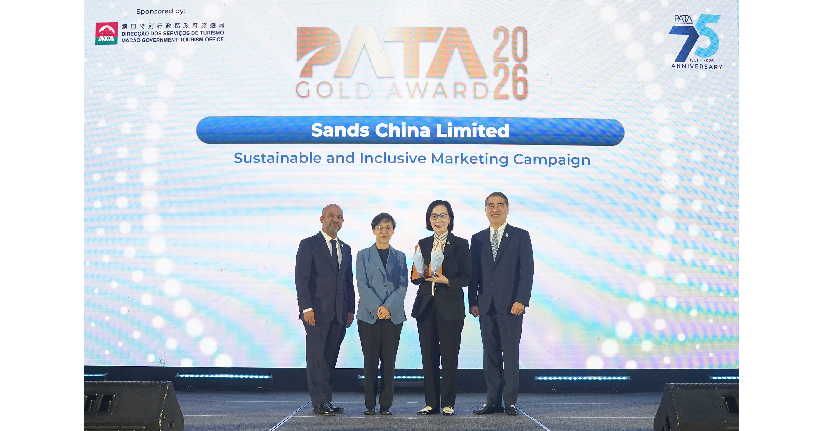 Sands China Wins Two PATA Gold Awards