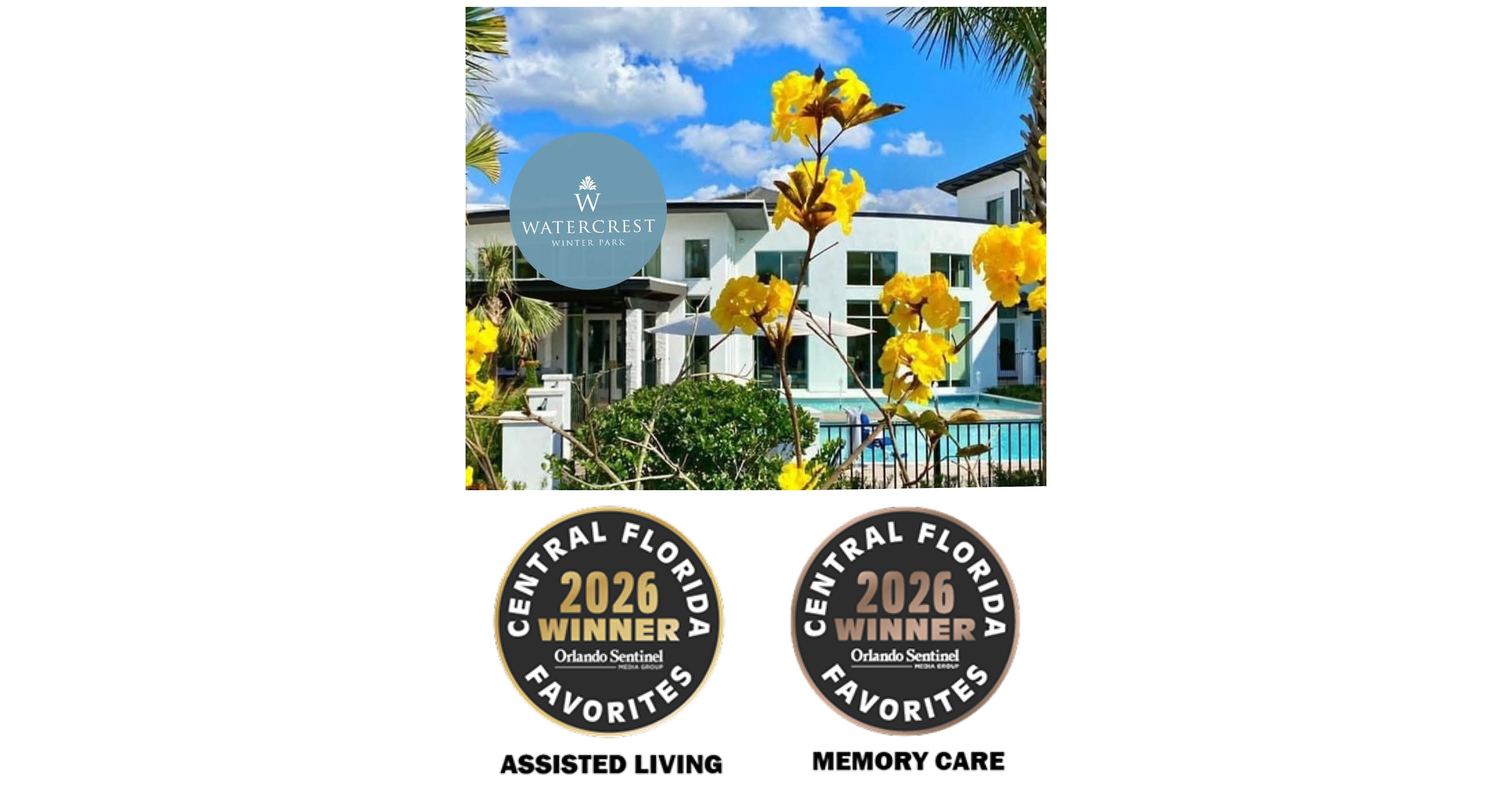 Watercrest Winter Park Awarded Best Assisted Living and Best Memory Care Community in Central Florida Survey