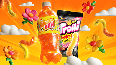 Mountain Dew® x Trolli® Mango Pineapple Punch and  Trolli® Spicy Crawlers 