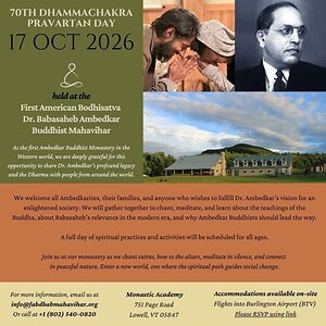 Monastic Academy to Host Landmark 70th Dhammachakra Pravartan Day Celebration in Vermont