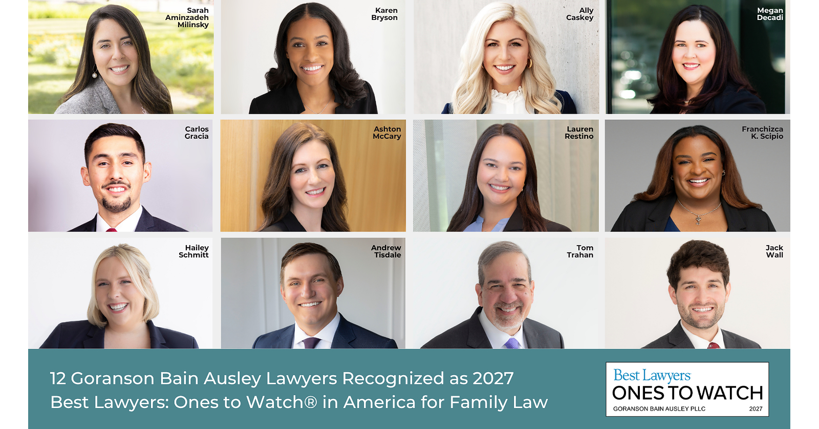 12 Goranson Bain Ausley Attorneys Named to 2027 Best Lawyers: Ones to Watch® in America for Family Law