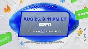 Disney Advertising &amp; United Airlines Take ESPN Fantasy Football to New Heights: This Year's Televised Draft Event Includes Live Picks from 35,000 Feet on Flight Powered by Starlink Wi-Fi
