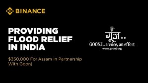Binance Donates INR 3.3 Crore to Goonj's Rahat Initiative for Assam Flood Relief