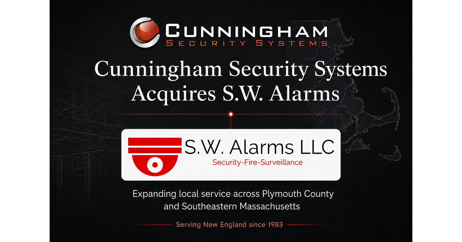 Cunningham Security Systems Acquires S.W. Alarms, Expanding Service in Southeastern Massachusetts