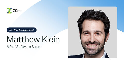 Zūm, a leader in student mobility, today announced the appointment of Matthew Klein as Vice President of Software Sales, strengthening its team as Zum scales its AI-powered Zum CMX™ solution nationwide. Zūm, a leader in student mobility, today announced the appointment of Matthew Klein as Vice President of Software Sales, strengthening its team as Zum scales its AI-powered Zum CMX™ solution nationwide.