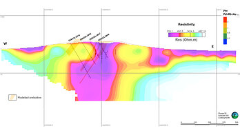 Figure 6: Babylon Deep IP section – Resistivity.