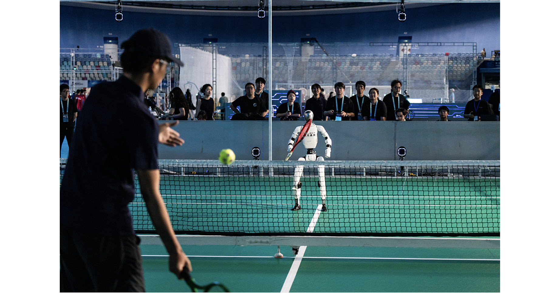 Worlds First Autonomous Humanoid Tennis Match: GALBOT Robots Complete 100+ Consecutive Rallies