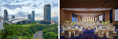 From Left to Right : The hotel located next to MITEC and The Regency Ballroom From Left to Right : The hotel located next to MITEC and The Regency Ballroom