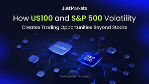 JustMarkets mengetengahkan bagaimana turun naik US100 dan S&P 500 boleh mewujudkan peluang perdagangan CFD yang lebih luas