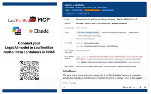 LawToolBox MCP for Microsoft 365 &amp; Claude Connects Legal AI to Matter Data Containers in M365