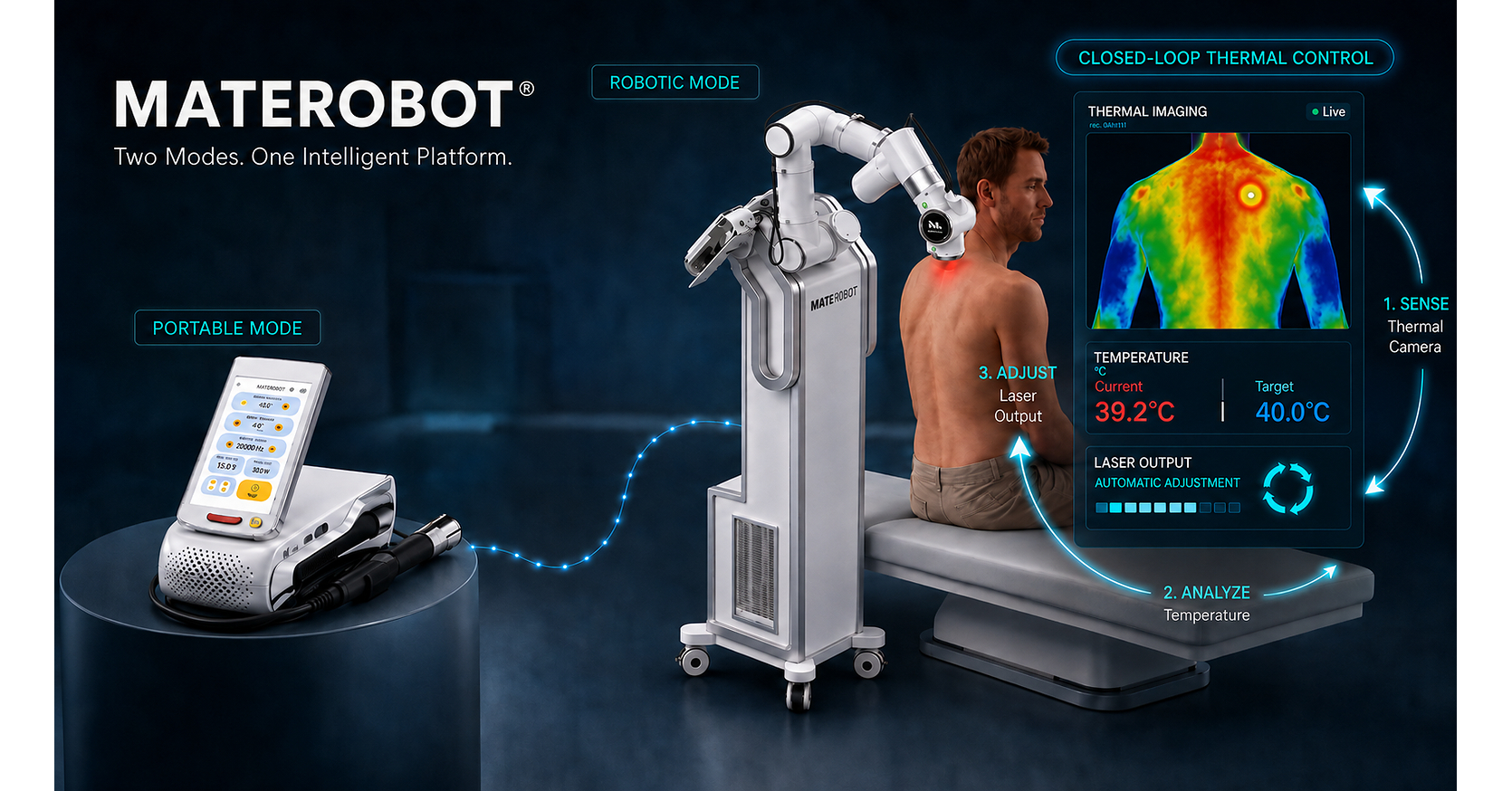 MATELASER Unveils MATEROBOT®, a Next-Generation Six-Axis Laser Therapy Robot With a Detachable Portable Laser System