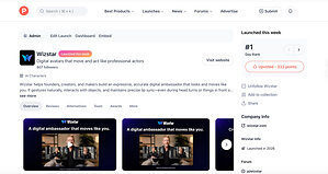 AI Avatars Go Practical: Wizstar Takes #1 on Product Hunt
