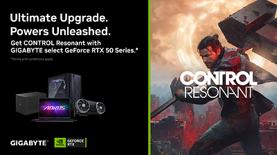 GIGABYTE Collaborates with NVIDIA to Enhance Gaming with GeForce RTX™ 50 Series and CONTROL Resonant Bundle