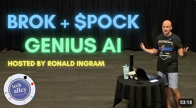Ronald Ingram hosts BROK + $POCK Genius AI at Las Vegas Tech Alley Theatre. Full talk: https://youtu.be/D2uy8OvfarQ. $POCK, an investible digital asset with real utility on Solana, started after two Washington maps: the March 17, 2026 joint SEC-CFTC interpretive release (Release Nos. 33-11412 and 34-105020) and the April 28 SEC Office of the Advocate for Small Business Capital Formation staff resource, Crypto Assets and the Federal Securities Laws.