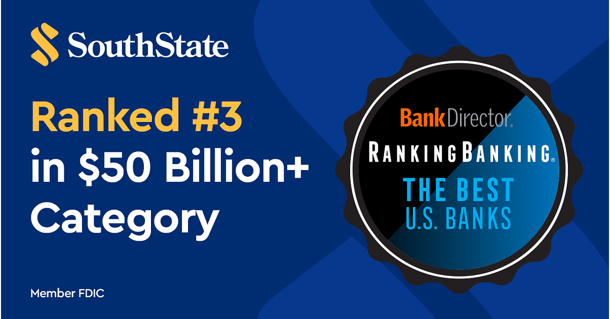 SouthState Bank Ranked Third Among Largest U.S. Banks in Bank Director's 2026 RankingBanking Study