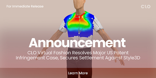 CLO Virtual Fashion Resolves Major US Patent Infringement Case, Secures Settlement Against Style3D This image opens in the lightbox