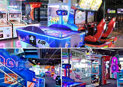 Inside the newly designed arcade at Topgolf, brought to life by Family Entertainment Group.
