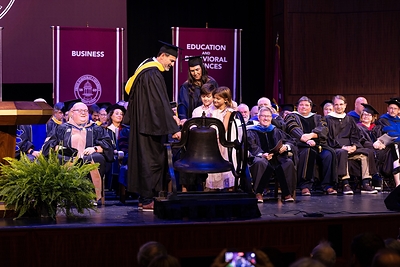 Bellmasters Jay, Hilde, Axl and Lorelai Dryden ring in FHU's 157th academic year during the annual Tolling of the Bell ceremony. 