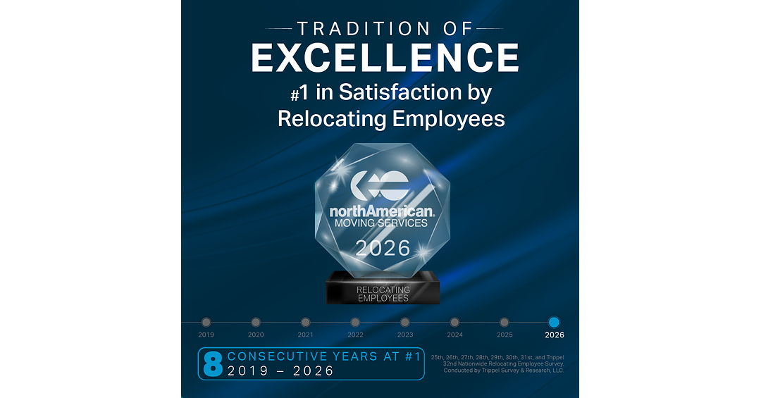 North American Van Lines Rated #1 in Satisfaction by Relocated Employees for Eighth Straight Year
