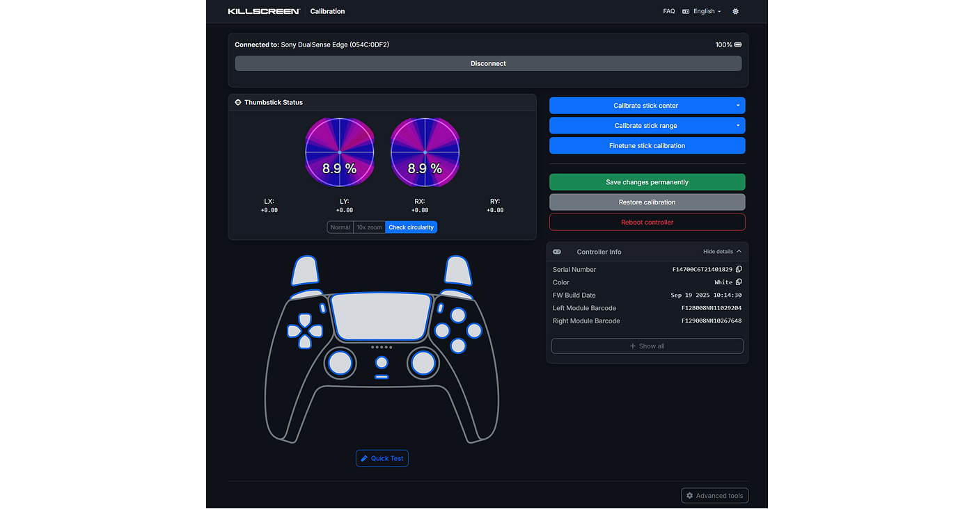 Killscreen Launches DualSense and Edge Controller Calibration & Testing App