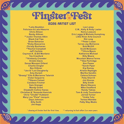 2026 Finster Fest Artist List