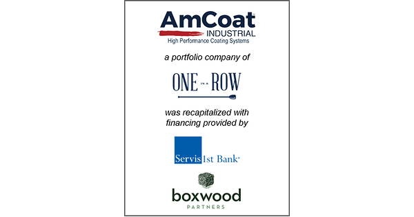 Boxwood Partners Advises AmCoat Industrial on Senior Secured Financing from ServisFirst Bank