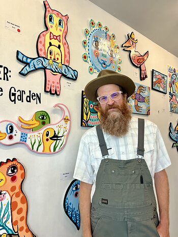 Birds of a Feather: Black Cat Tips in Paradise Garden will be on view during Finster Fest with an artist talk on Sunday. Credit: Paradise Garden Foundation