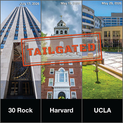 Tailgated; Harvard, UCLA, 30 Rock