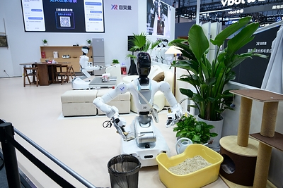 X Square Robot Performing Household Tasks: Cat Litter Cleanup