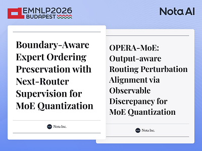 Nota AI's Two Papers Accepted at World-Leading AI Conference EMNLP 2026