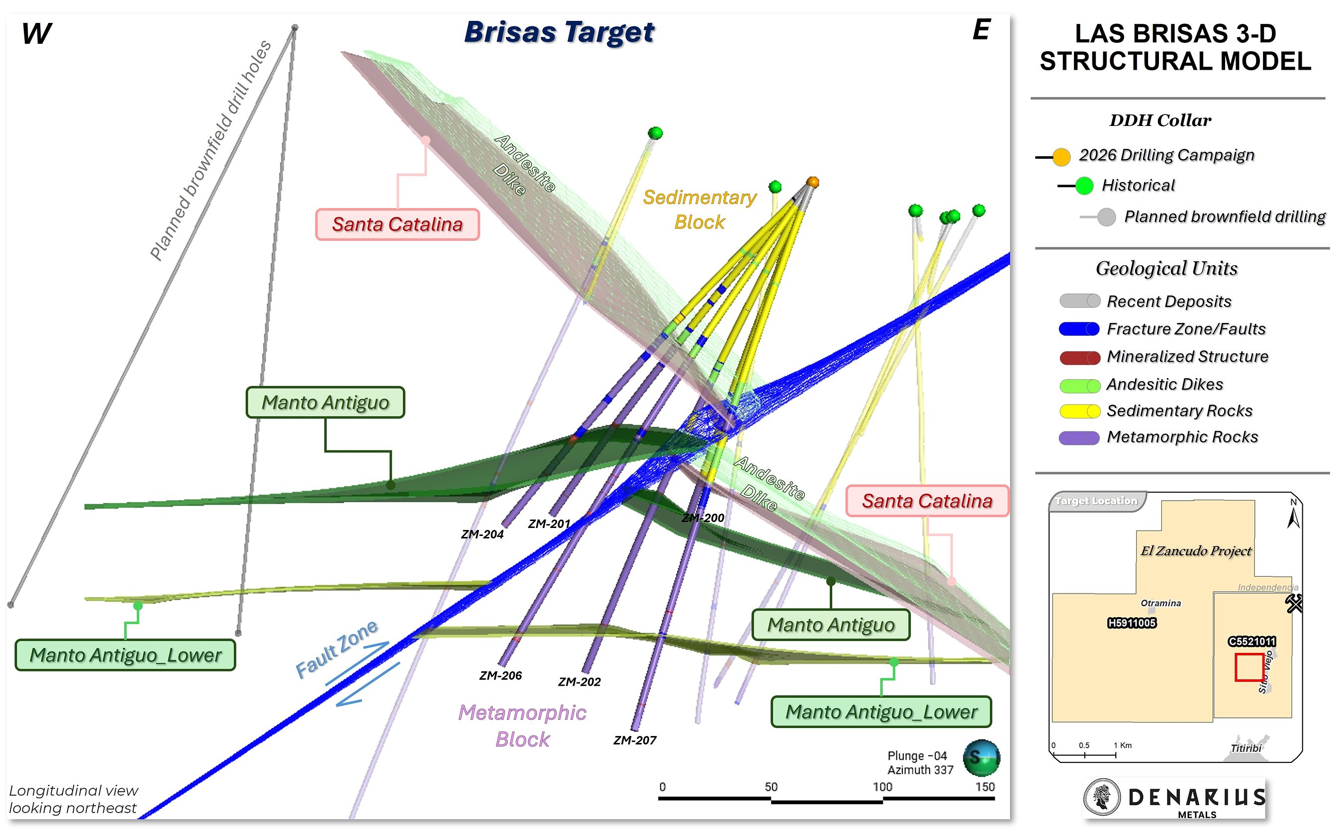 3-D Structural sketch of the Las Brisas Target 3-D Structural sketch of the Las Brisas Target